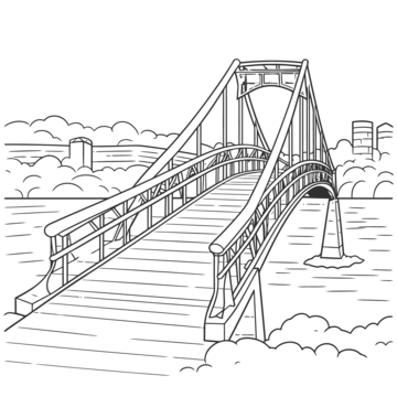 Canal bridge illustration